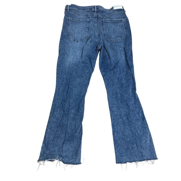 Express cropped flare high rise distressed jeans 12R - Picture 3 of 6